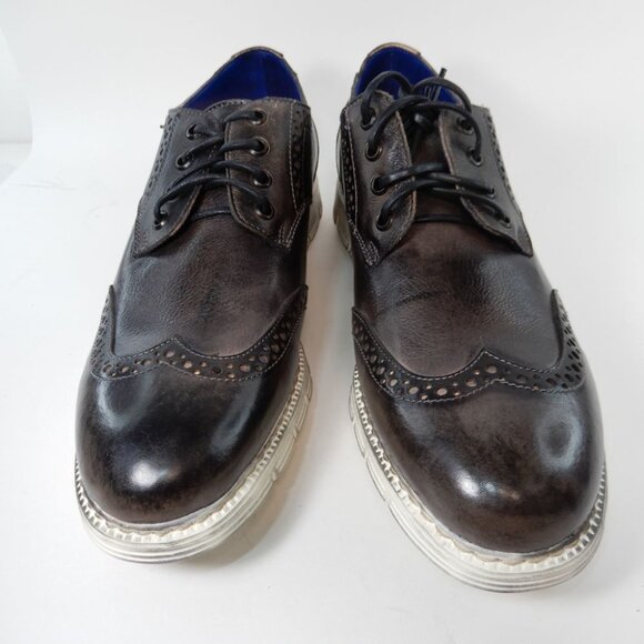 BED STU Men's Cayuga II Wingtip Oxford Sneakers Shoes Size 9.5 Black Leather NEW - Picture 12 of 13
